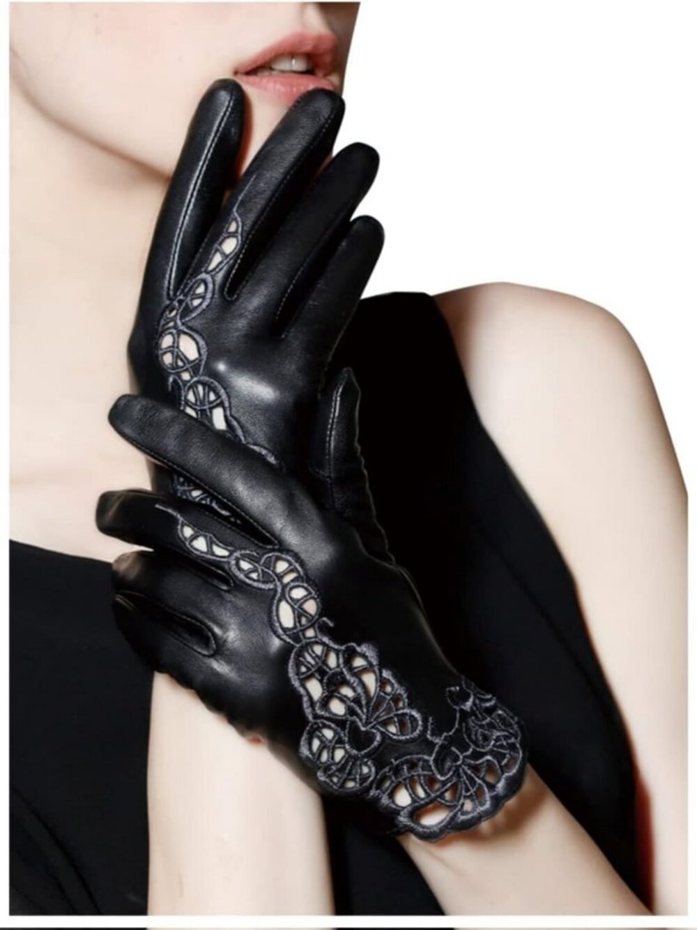 Genuine Leather Driving Gloves for Women - Unlined Touchscreen Sheepskin Style